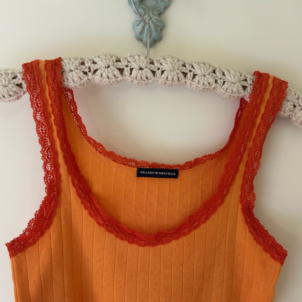 Brandy Melville Pumpkin Orange Lace Cami
OS
GUC - Picture 2 of 9